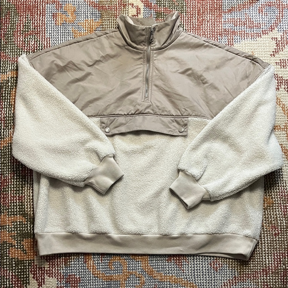 Abercrombie & Fitch Women’s Pullover Sherpa Fleece Jacket Size XL